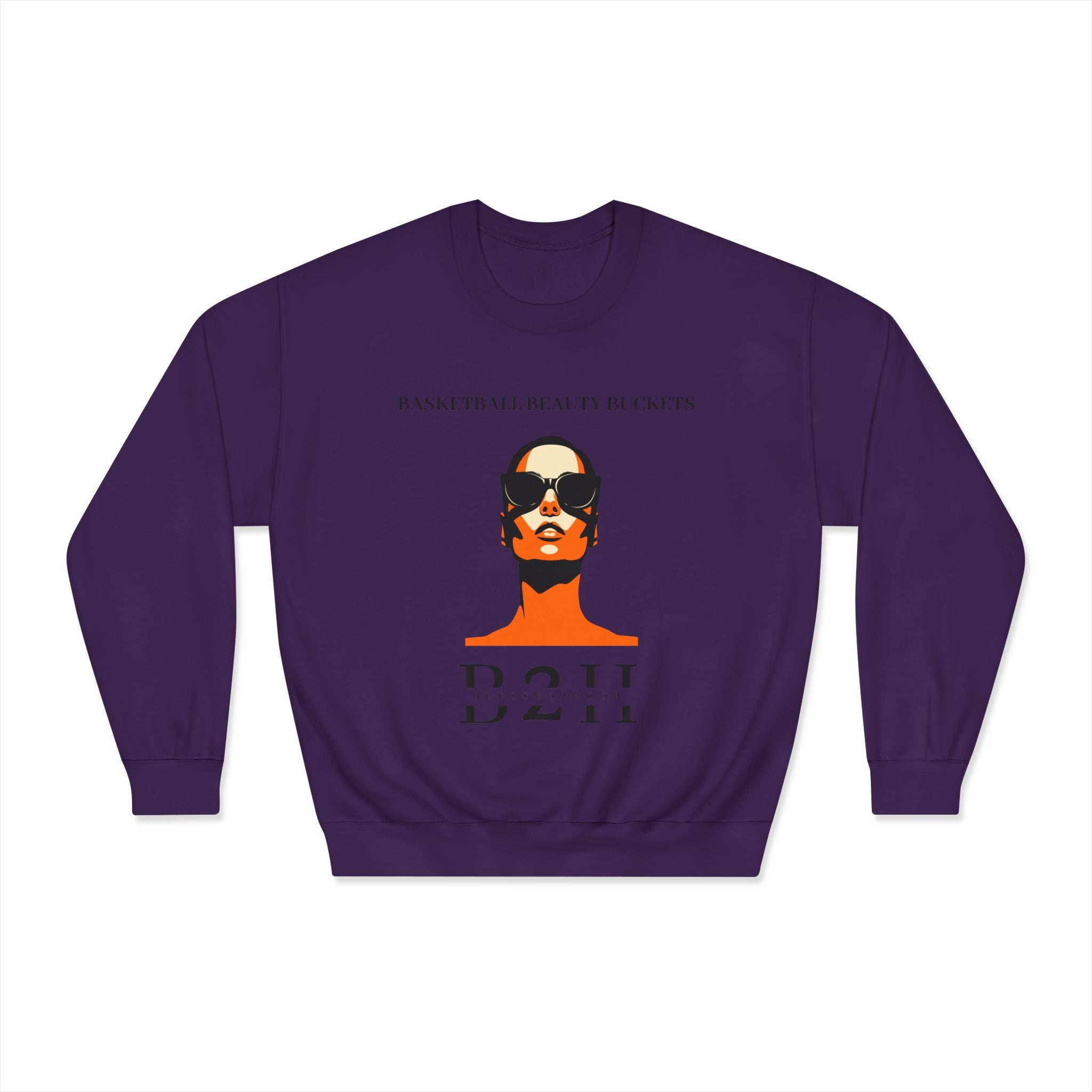 Chic Basketball-Inspired Crewneck Sweatshirt, Trendy Sweatshirt, Comfortable Outfit, Gift for Sports Lovers, Fashionable Loungewear