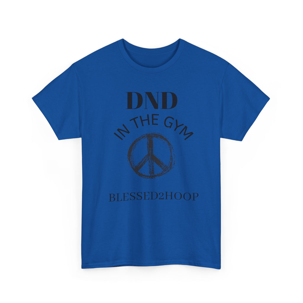 Blessed Gym Unisex Tee, Fitness Shirt, DND In The Gym T-Shirt, Casual Wear, Gift for Athletes, Peace Symbol Shirt