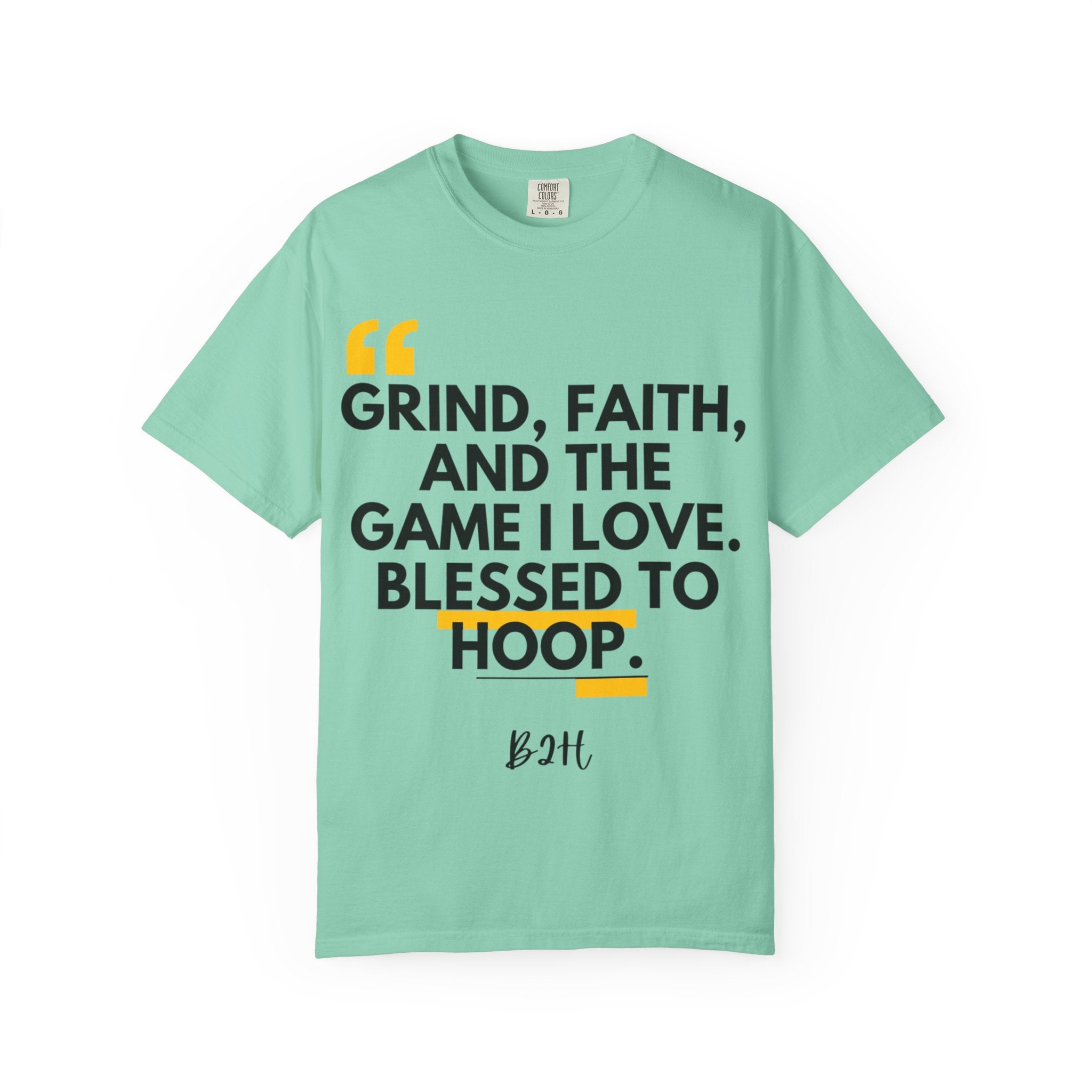 Garment-Dyed T-Shirt with Motivational Quote, Basketball Fan Gift, Inspirational Shirt, Faith and Sport Apparel, Fitness Quote Tee