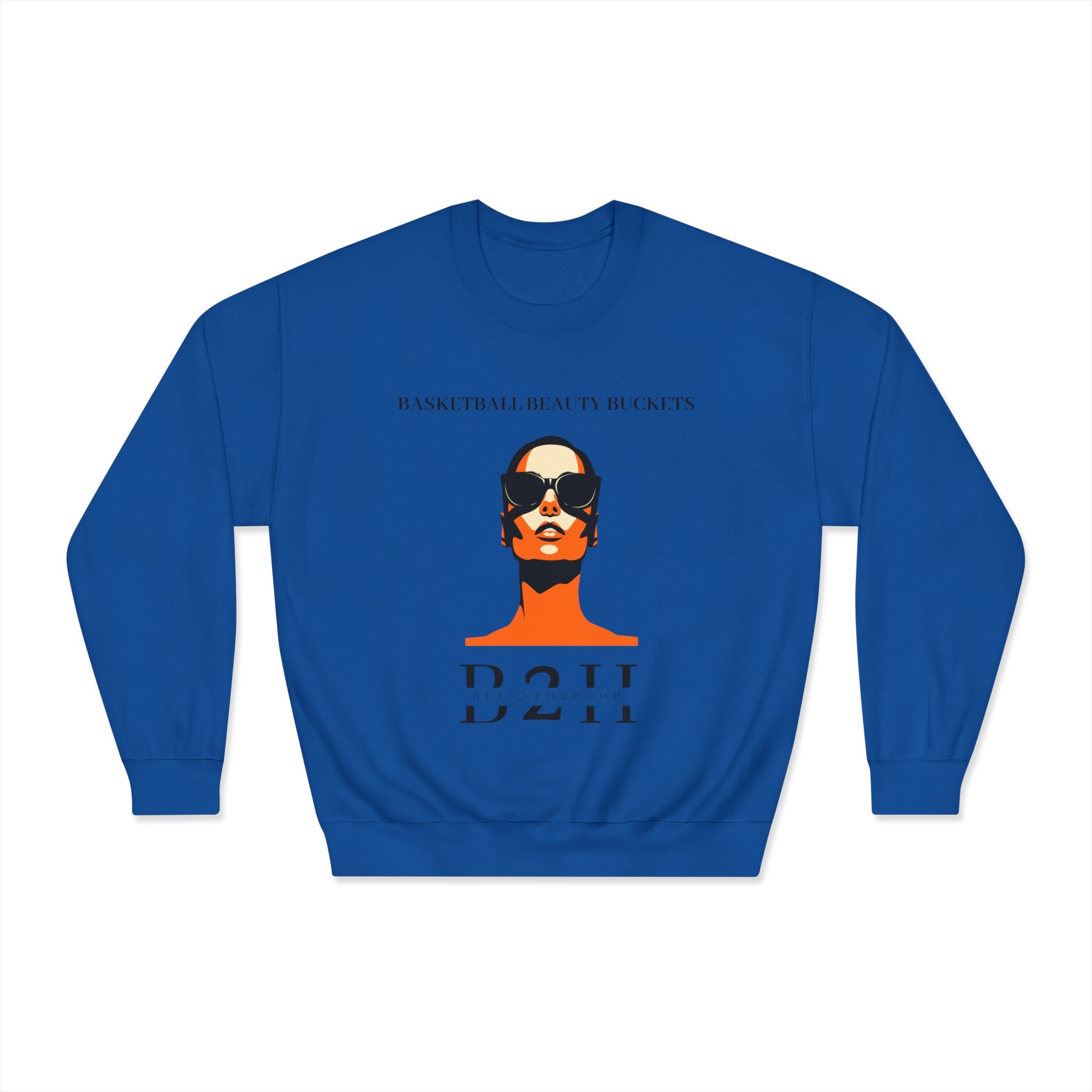 Chic Basketball-Inspired Crewneck Sweatshirt, Trendy Sweatshirt, Comfortable Outfit, Gift for Sports Lovers, Fashionable Loungewear