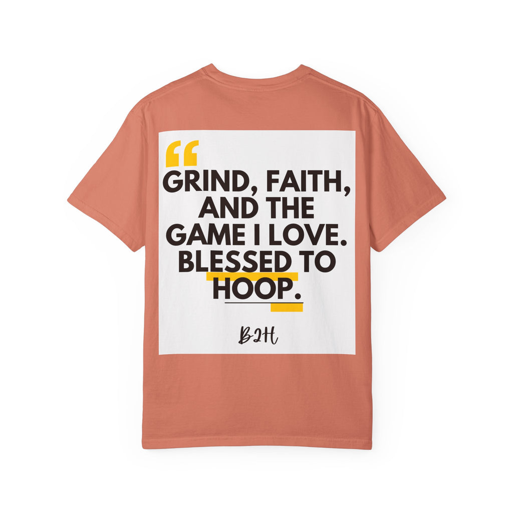 Garment-Dyed T-Shirt with Motivational Quote, Basketball Fan Gift, Inspirational Shirt, Faith and Sport Apparel, Fitness Quote Tee