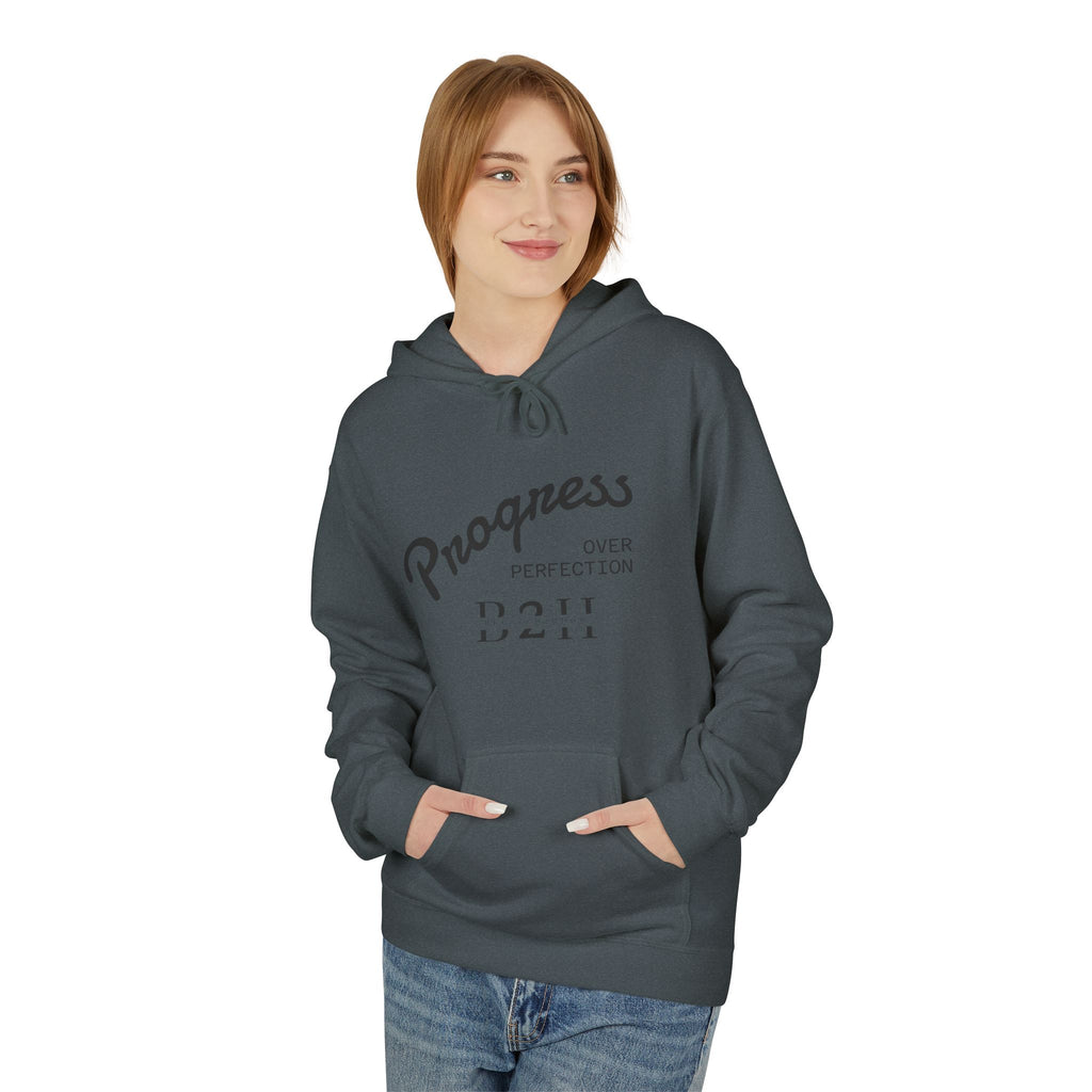 Progress Over Perfection Hoodie | Cozy Unisex Fleece Sweatshirt for Motivation, Gift for Him/Her, Inspirational Apparel, Casual Wear
