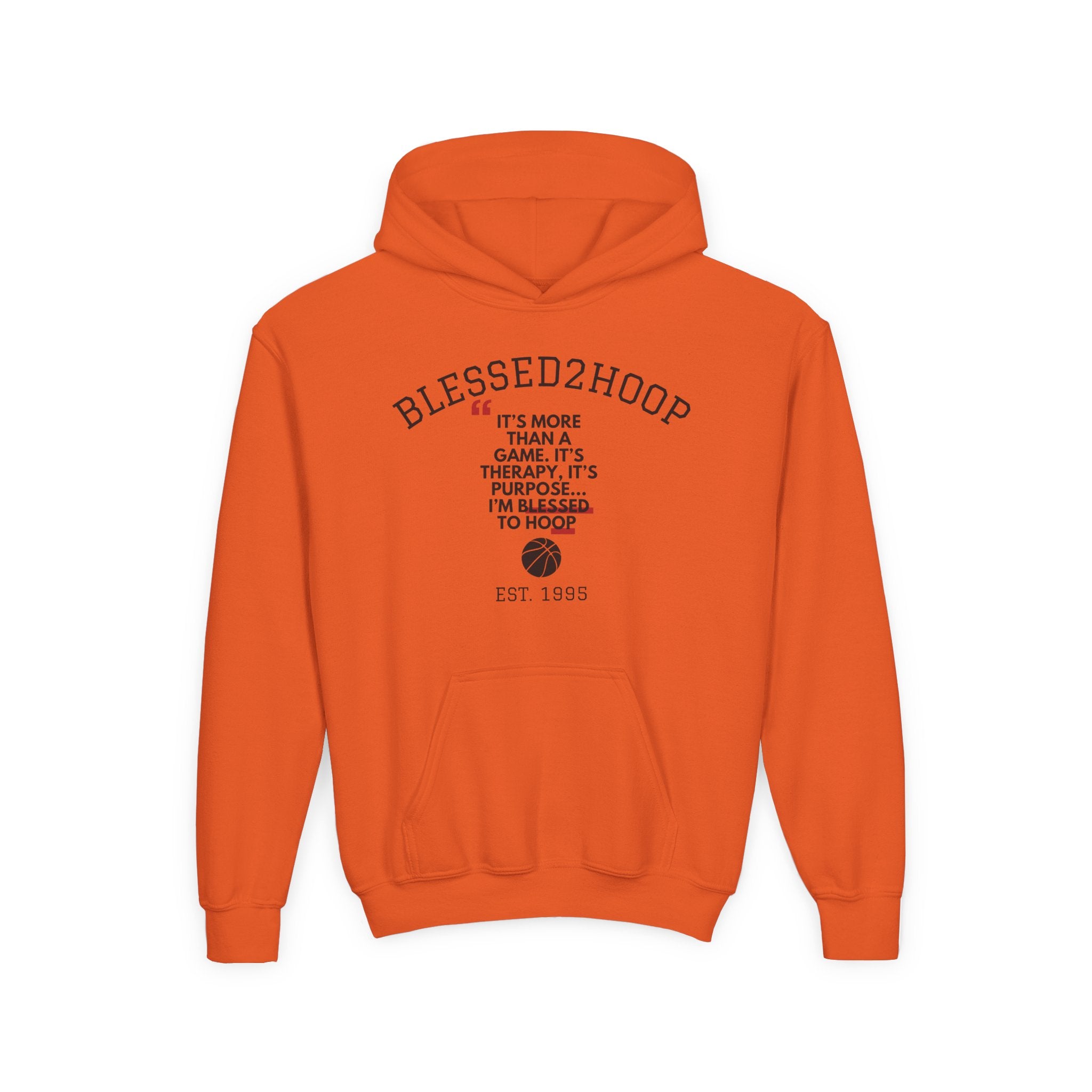 Youth Hoodie: Blessed2Hoop Basketball Sweatshirt, Trendy Sportswear, Gift for Athletes, Motivation Wear, Cozy Layer for Gamers