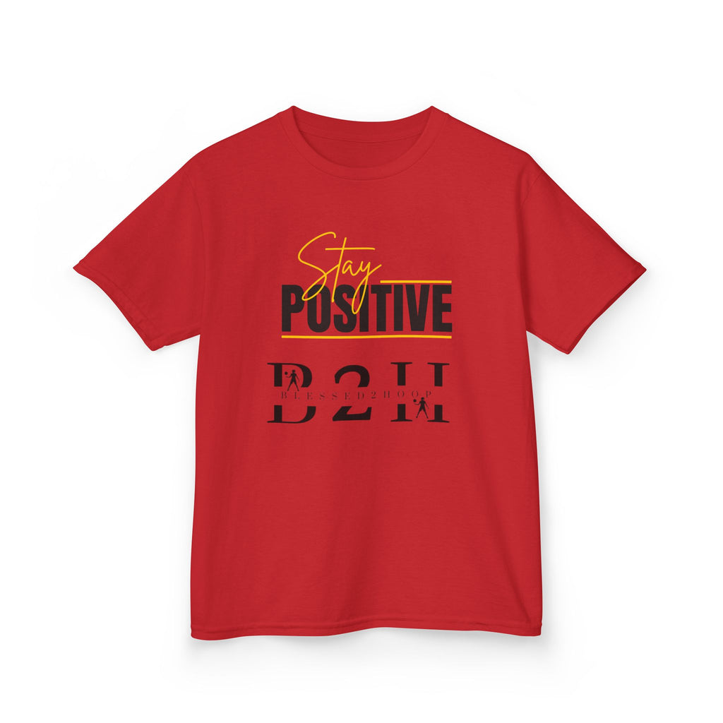 Stay Positive Kids Tee, Inspirational Youth T-Shirt, Motivational Cotton Tee, Gift for Kids, Positive Message Apparel