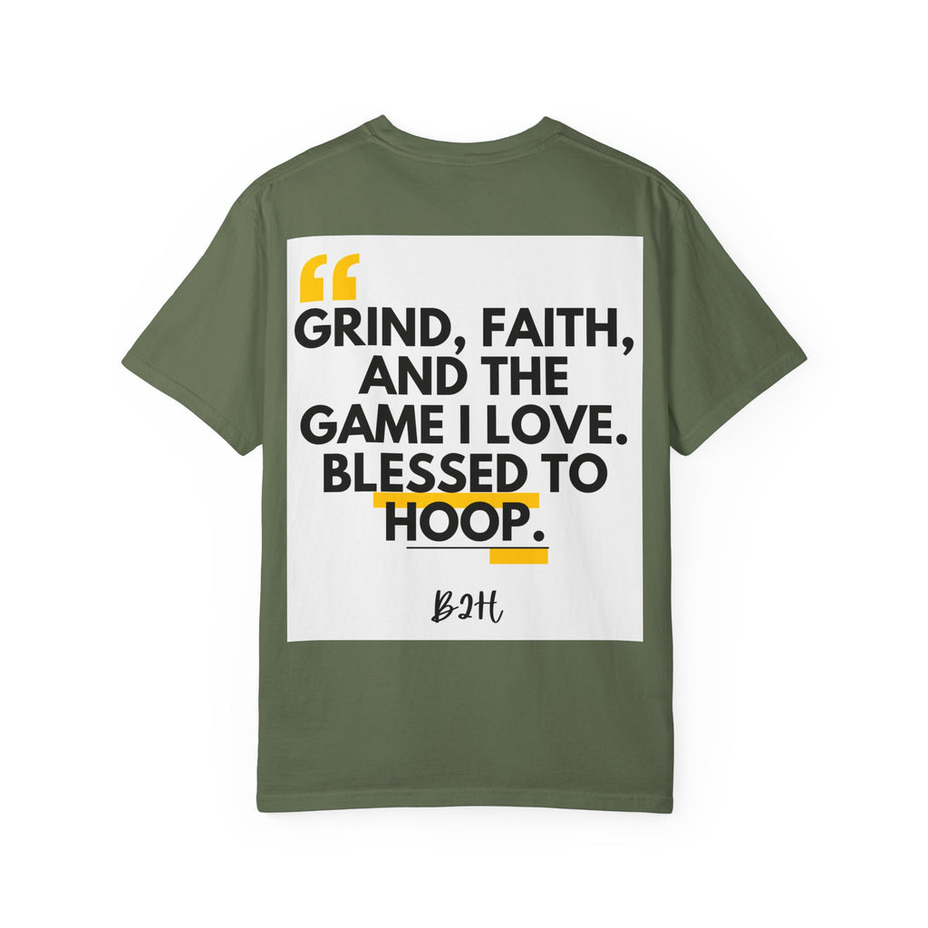 Garment-Dyed T-Shirt with Motivational Quote, Basketball Fan Gift, Inspirational Shirt, Faith and Sport Apparel, Fitness Quote Tee
