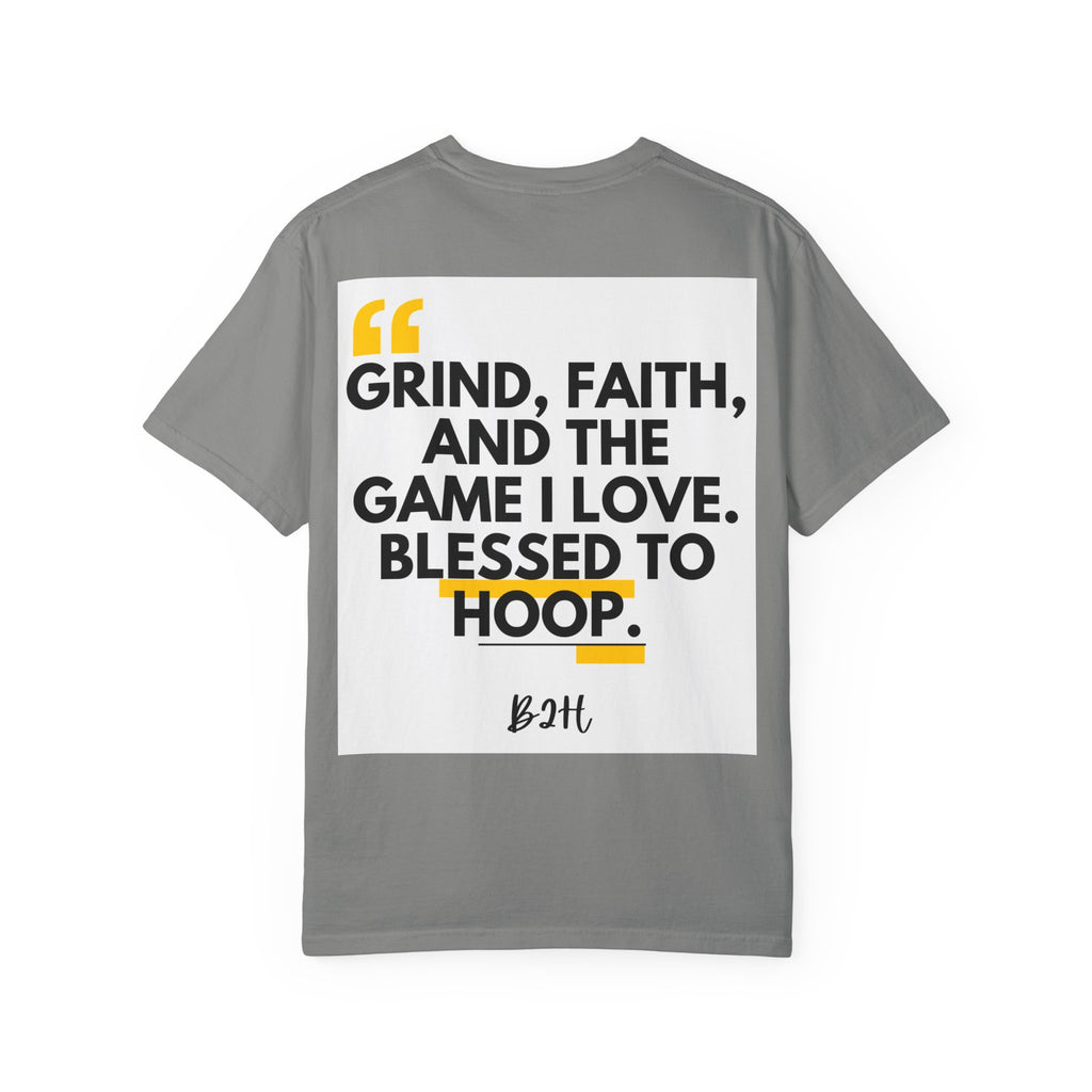Garment-Dyed T-Shirt with Motivational Quote, Basketball Fan Gift, Inspirational Shirt, Faith and Sport Apparel, Fitness Quote Tee