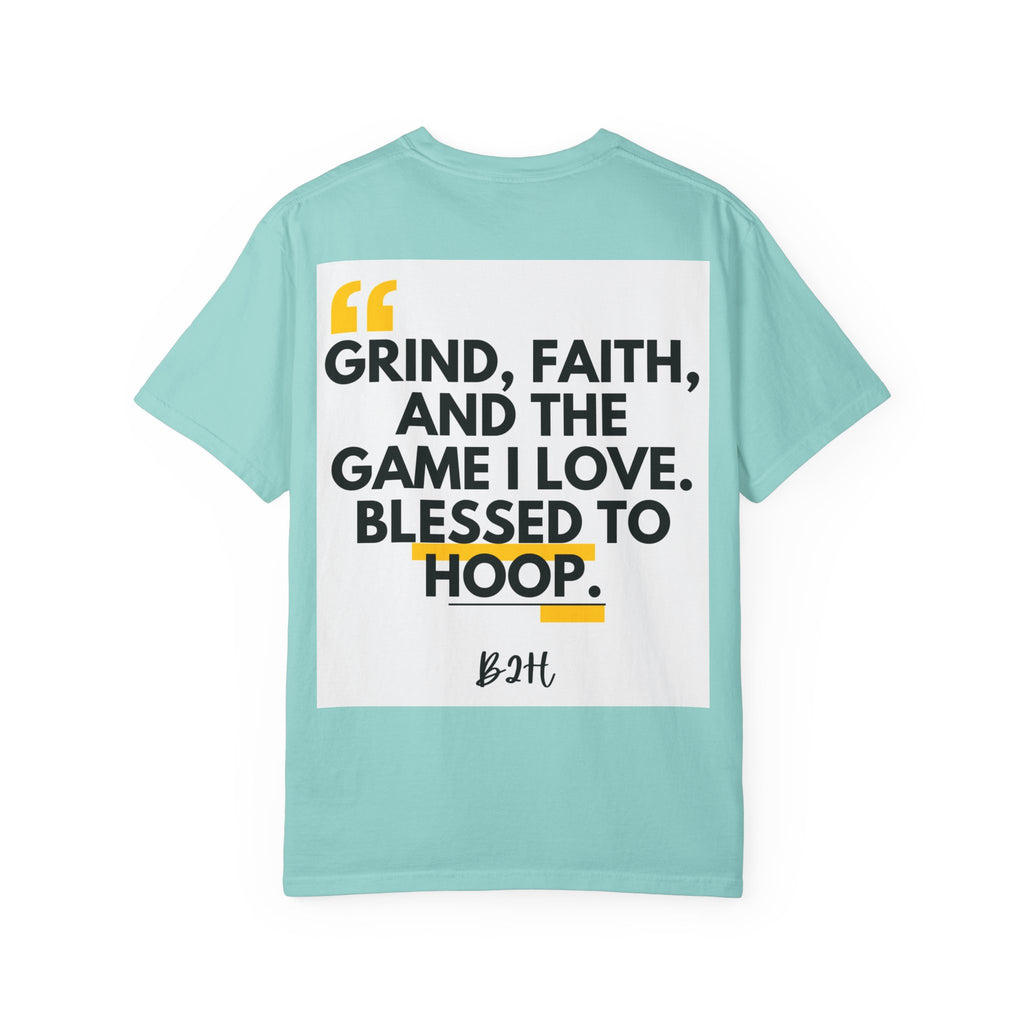 Garment-Dyed T-Shirt with Motivational Quote, Basketball Fan Gift, Inspirational Shirt, Faith and Sport Apparel, Fitness Quote Tee