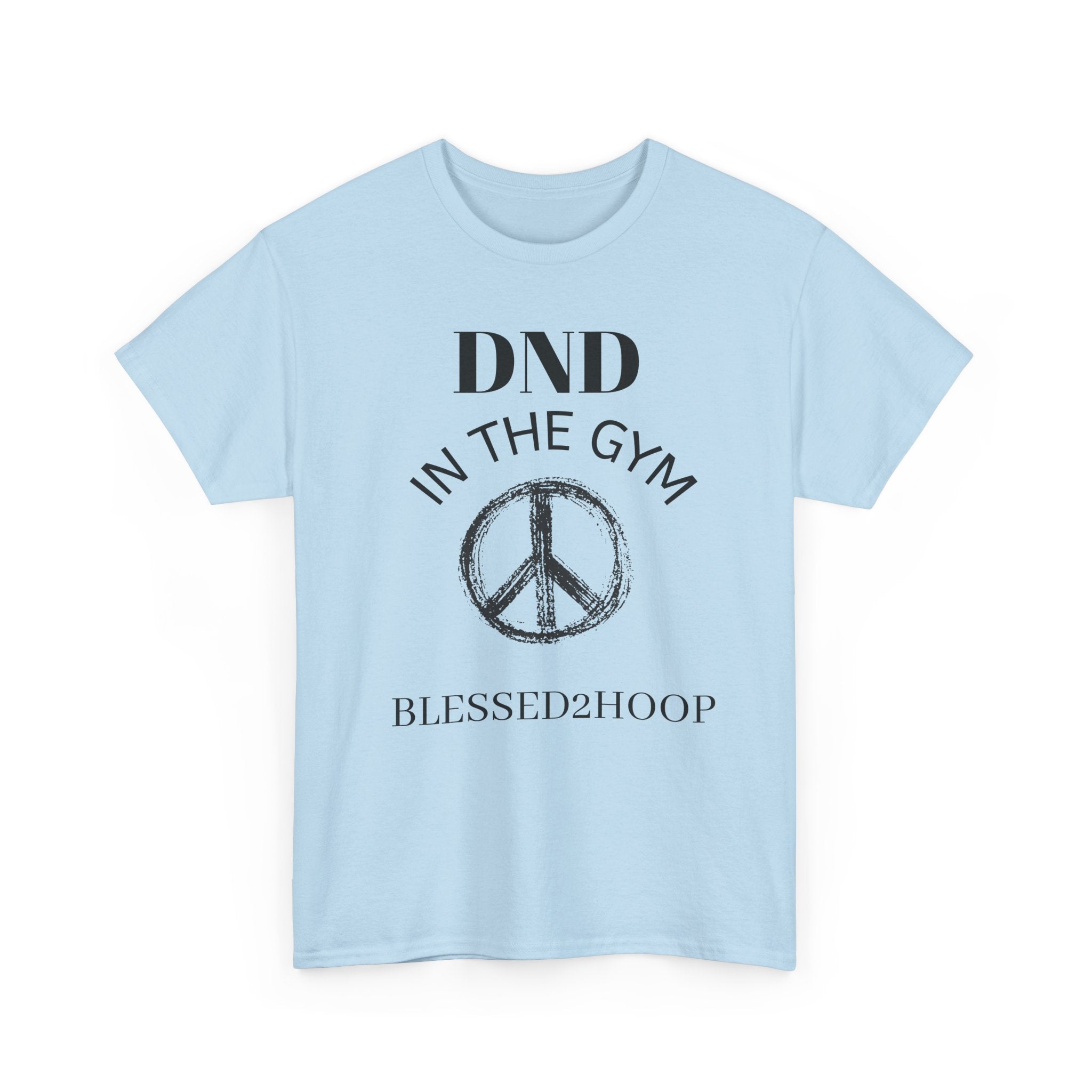 Blessed Gym Unisex Tee, Fitness Shirt, DND In The Gym T-Shirt, Casual Wear, Gift for Athletes, Peace Symbol Shirt
