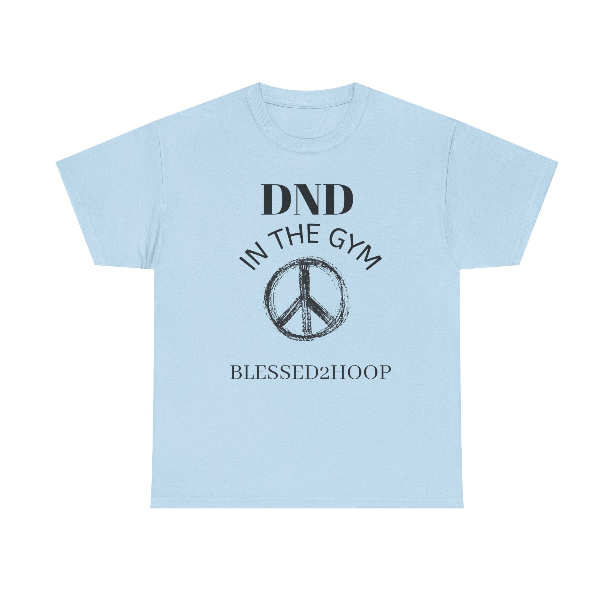Blessed Gym Unisex Tee, Fitness Shirt, DND In The Gym T-Shirt, Casual Wear, Gift for Athletes, Peace Symbol Shirt