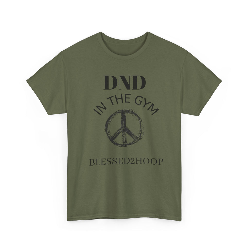 Blessed Gym Unisex Tee, Fitness Shirt, DND In The Gym T-Shirt, Casual Wear, Gift for Athletes, Peace Symbol Shirt
