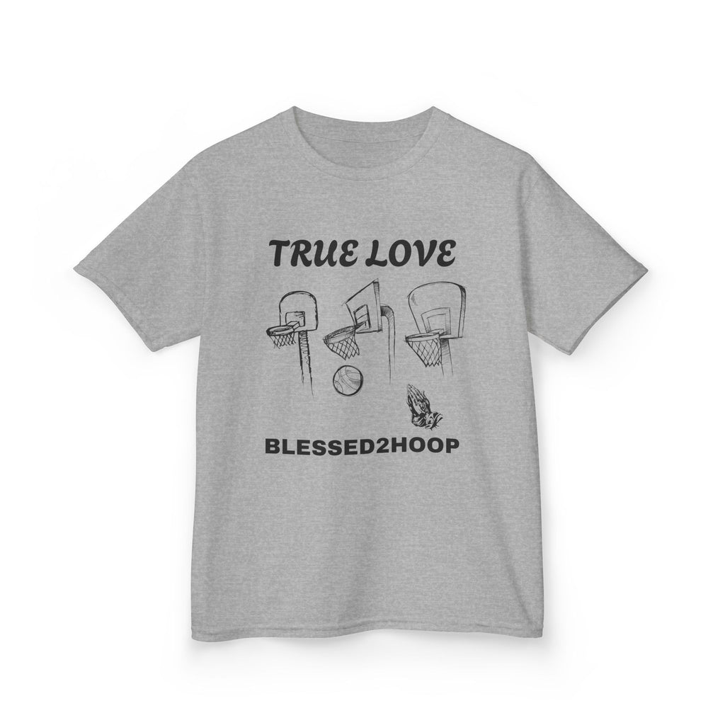 Kids Basketball Tee - "True Love" Design for Young Athletes, Sports Day, Gift for Basketball Lovers, Youth Sports Shirt, Team Spirit
