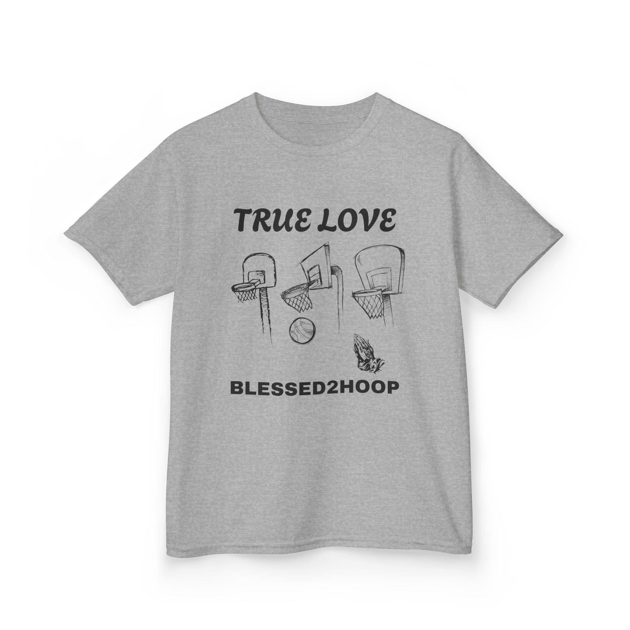 Kids Basketball Tee - "True Love" Design for Young Athletes, Sports Day, Gift for Basketball Lovers, Youth Sports Shirt, Team Spirit