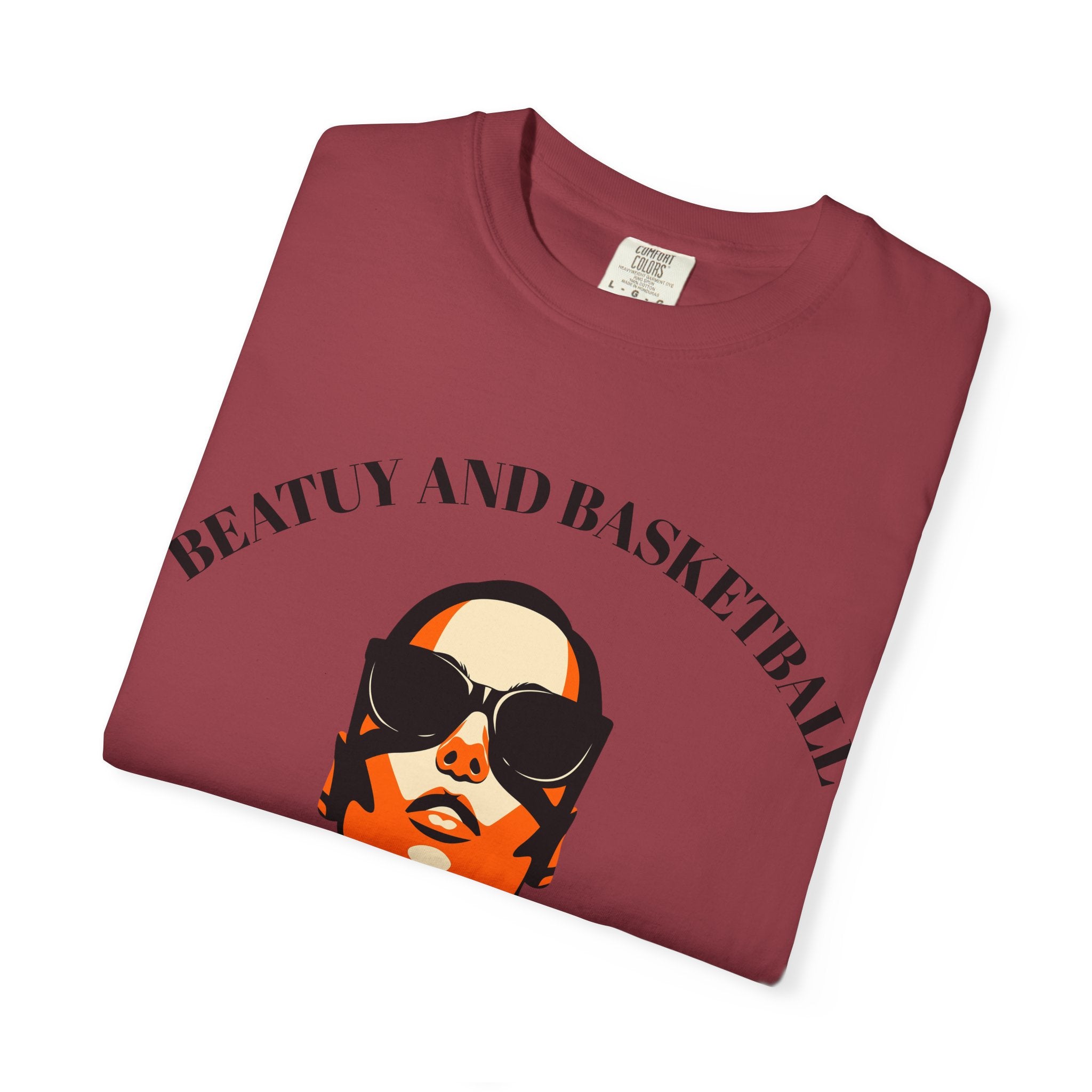 Beauty and Basketball Unisex Garment-Dyed T-Shirt, Sports Tee, Casual Wear, Gift for Athletes, Streetwear, Summer Fashion