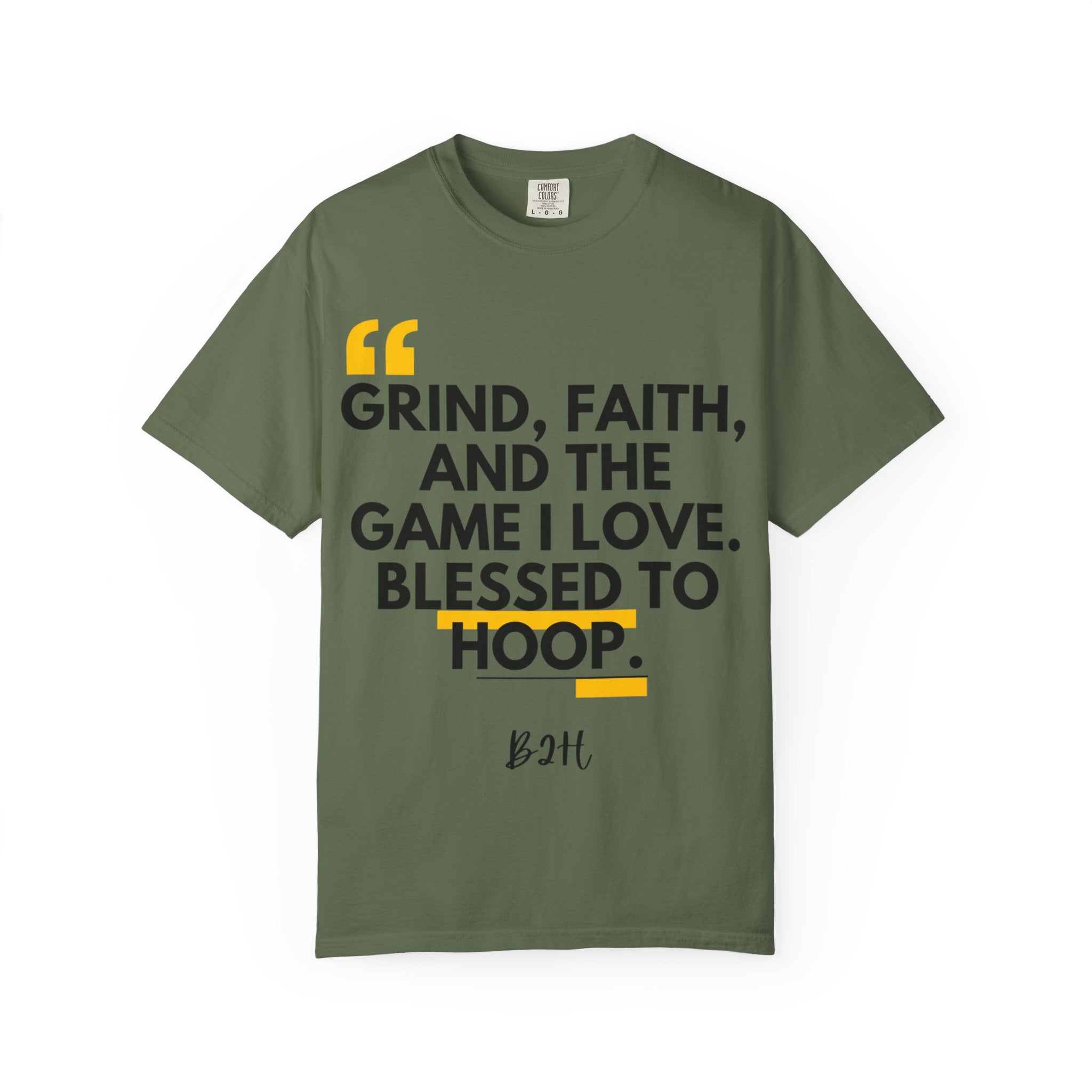 Garment-Dyed T-Shirt with Motivational Quote, Basketball Fan Gift, Inspirational Shirt, Faith and Sport Apparel, Fitness Quote Tee