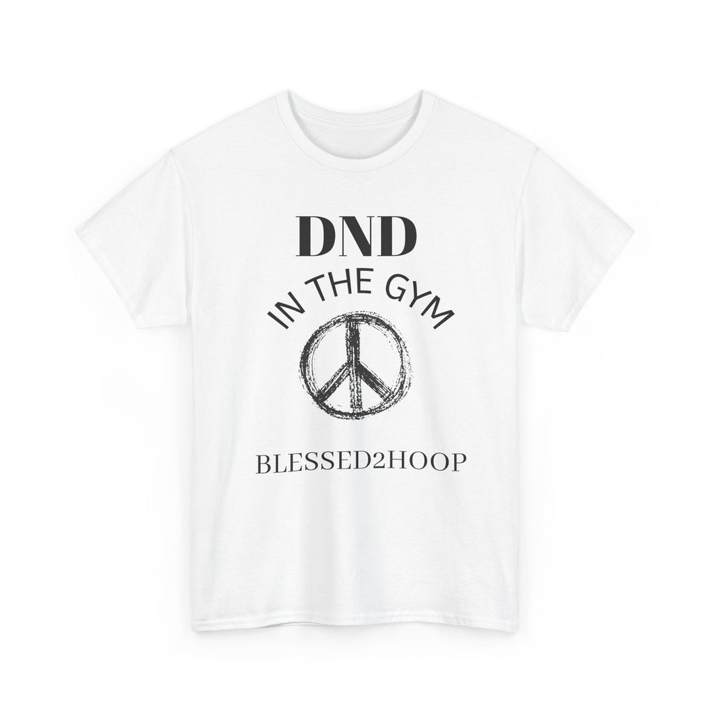 Blessed Gym Unisex Tee, Fitness Shirt, DND In The Gym T-Shirt, Casual Wear, Gift for Athletes, Peace Symbol Shirt